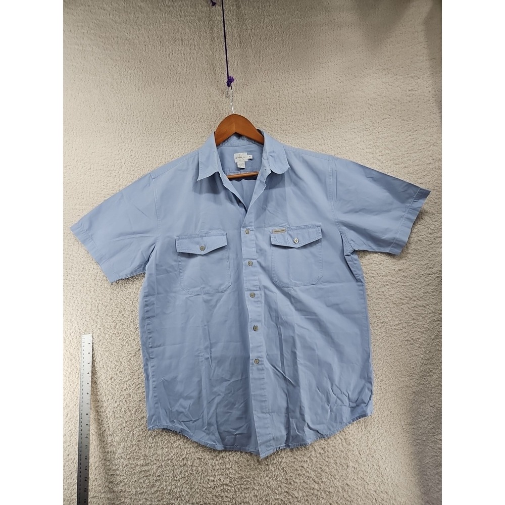 Calvin Klein Jeans Mens short sleeve medium blue buttondown shirt